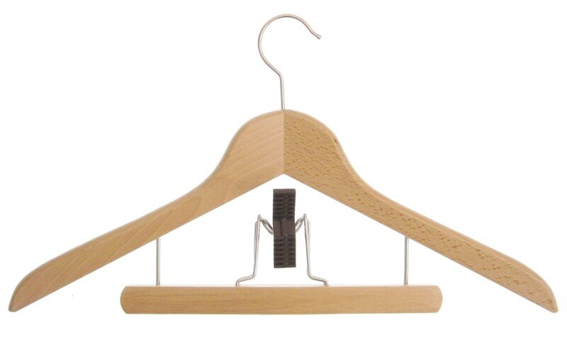 Kleiderbügel aus Holz,  Deltabügel, starke Ausführung, kombiniert