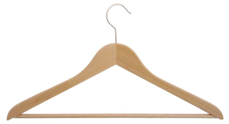 Kleiderbügel aus Holz, Deltabügel, leichte Ausführung mit Steg