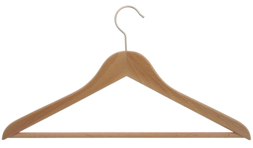 Kleiderbügel aus Holz,  Deltabügel, leichte Ausführung, gerilltem Steg
