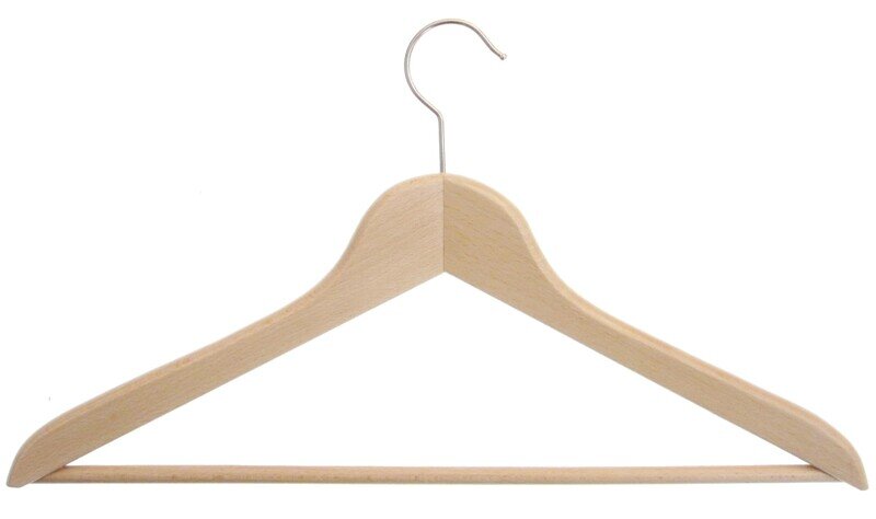Kleiderbügel aus Holz, Deltabügel, starke Ausführung mit Steg