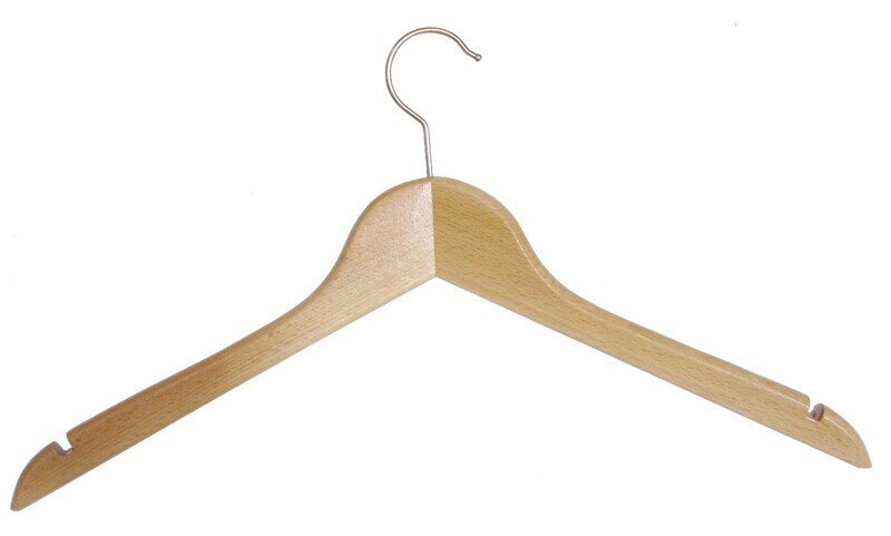 Kleiderbügel aus Holz, Deltabügel, starke Ausführung mit Kerben