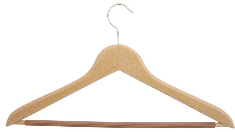 Kleiderbügel aus Holz,  Deltabügel, starke Ausführung, rutschfestem Steg