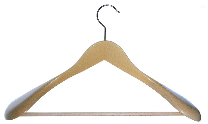 Kleiderbügel aus Holz, Mantelbügel, 44 cm länge mit Steg2