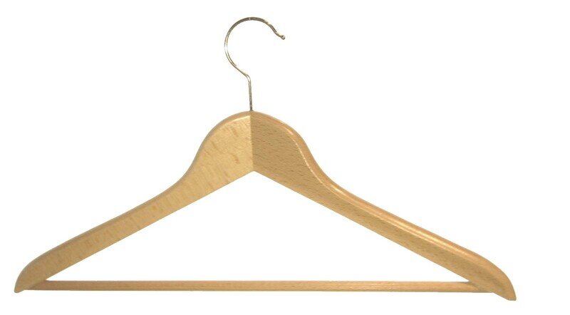 Kleiderbügel aus Holz, Deltabügel, starke Ausführung, gerilltem Steg
