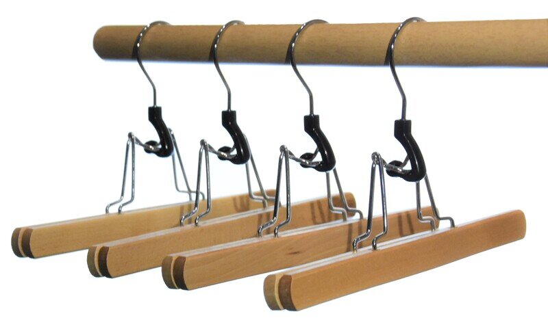 Kleiderbügel aus Holz, Hosenspanner, 
