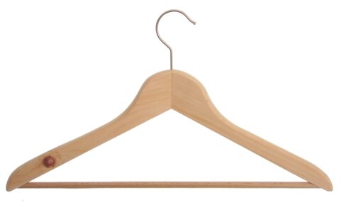 Kleiderbügel aus Holz, Zirbenkleiderbügel mit Steg