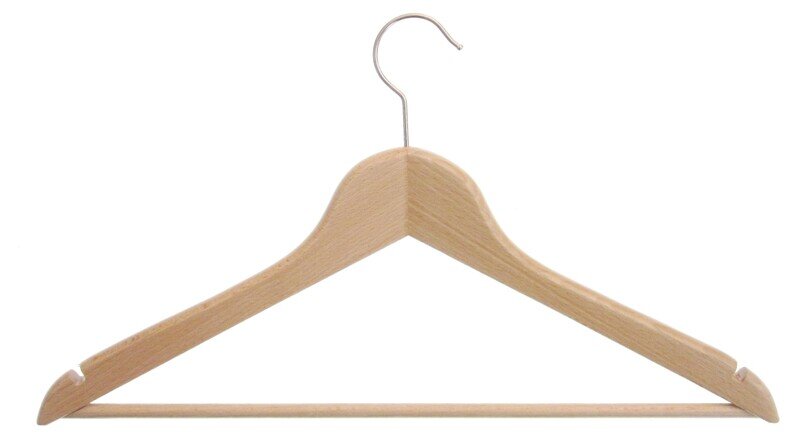 Kleiderbügel aus Holz, Deltabügel, starke Ausführung, Steg & Kerben