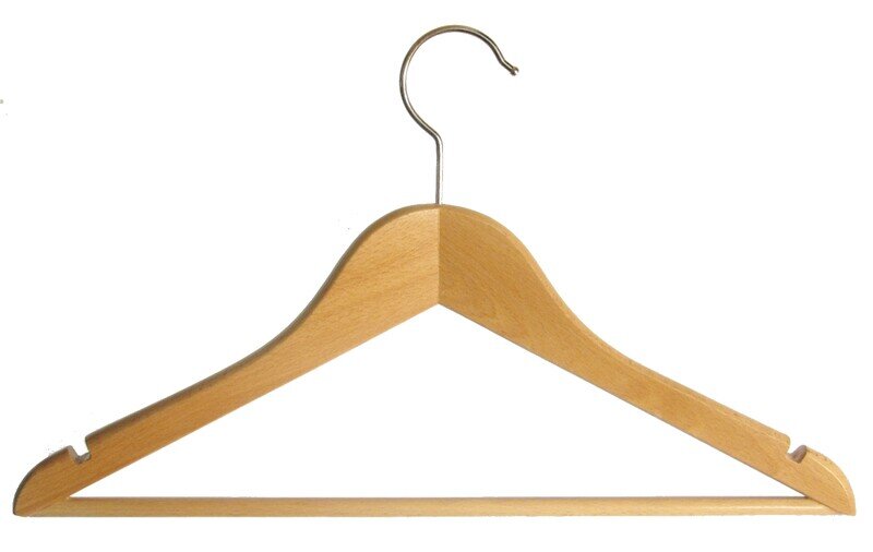 Kleiderbügel aus Holz, Deltabügel  39  cm mit Steg und Kerben