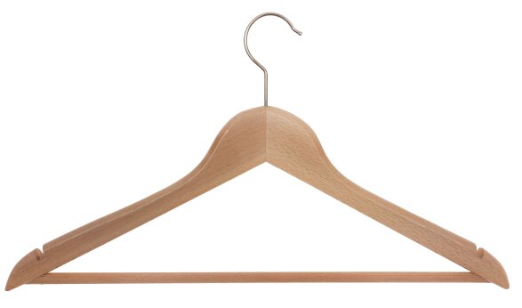 Kleiderbügel aus Holz, Deltabügel, starke Ausführung, gerilltem Steg und Kerben